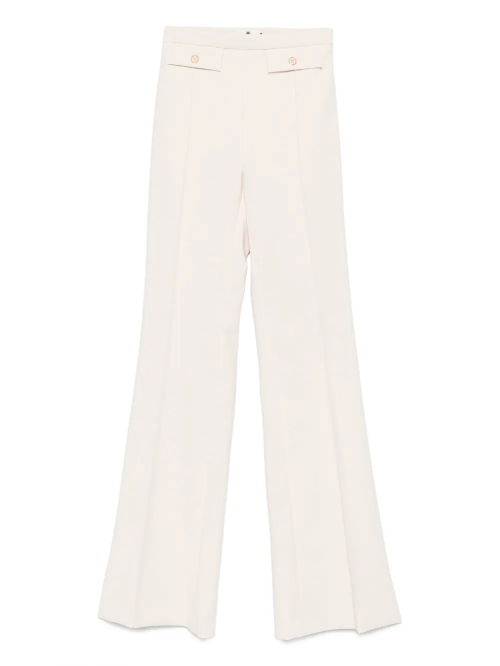 Elisabetta Franchi Flared broek met knoopdetail Beige