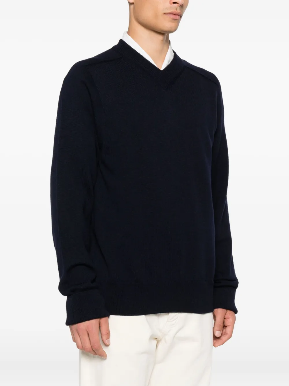 Studio Nicholson Trui met V-hals Blauw