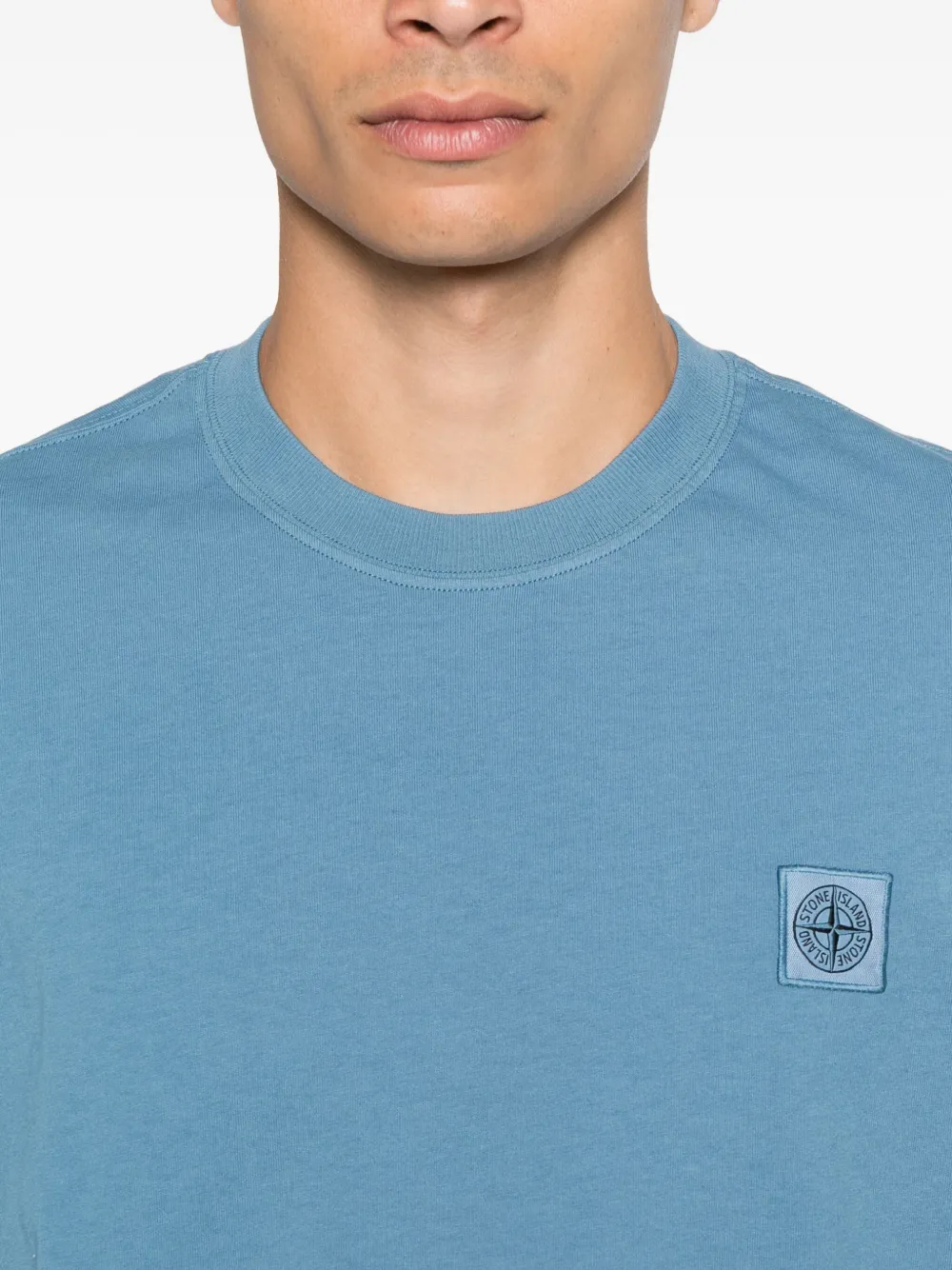 Stone Island T-shirt met logopatch Blauw