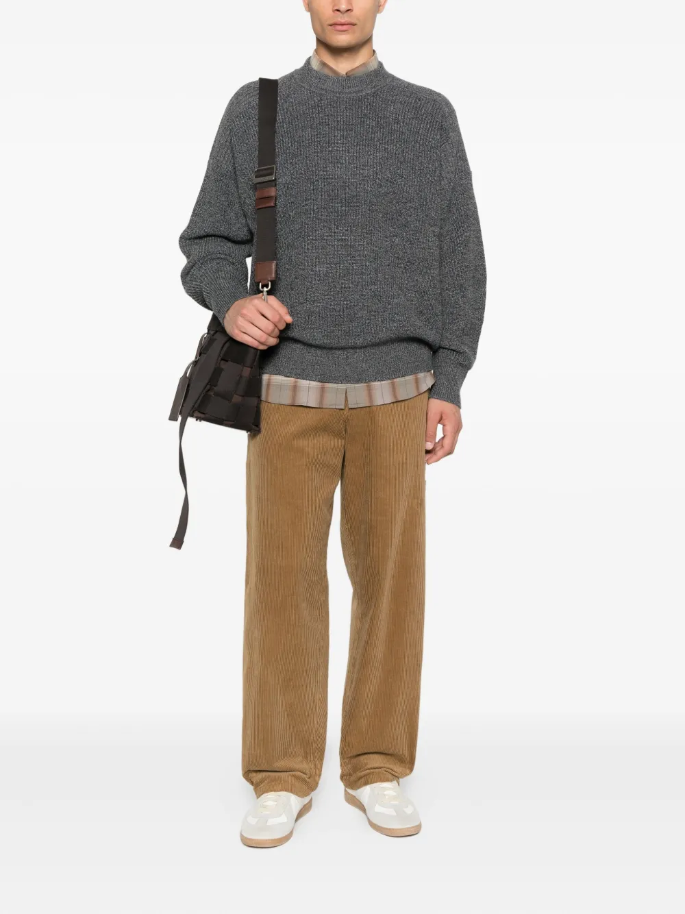 MARANT Geribbelde sweater met ronde hals Grijs