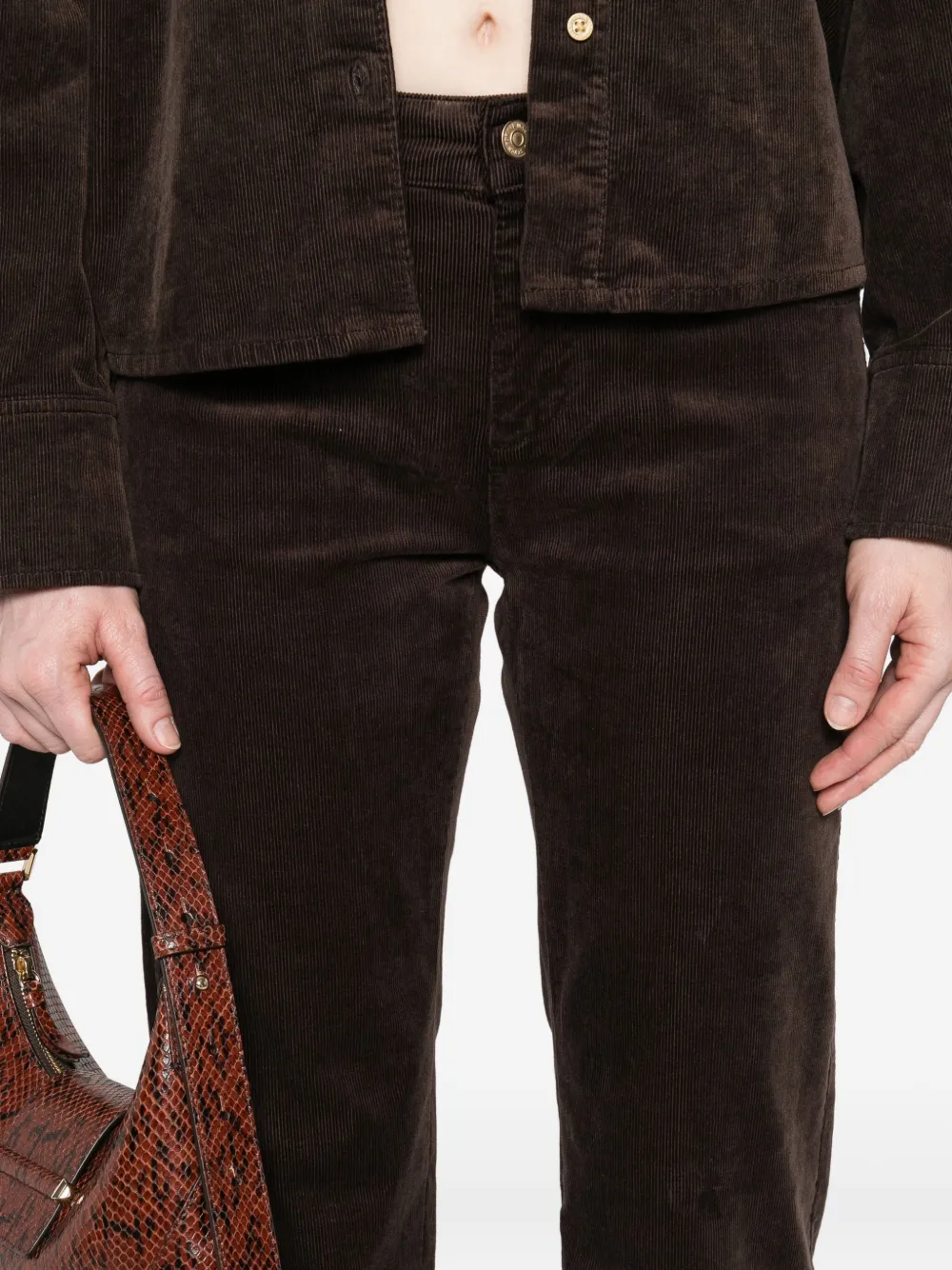 7 For All Mankind Corduroy Trousers In Burgundy