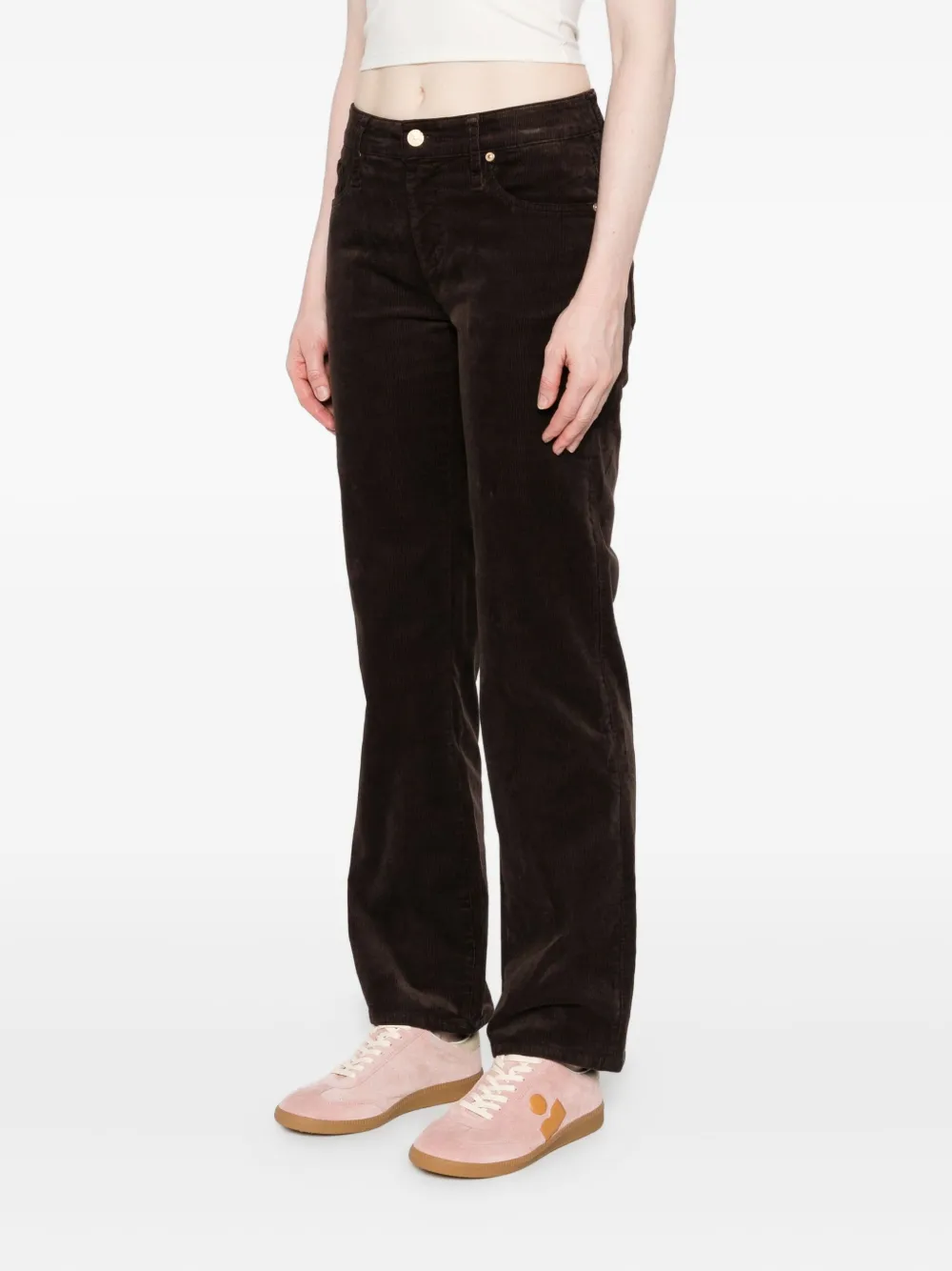 7 For All Mankind Corduroy Trousers In Burgundy
