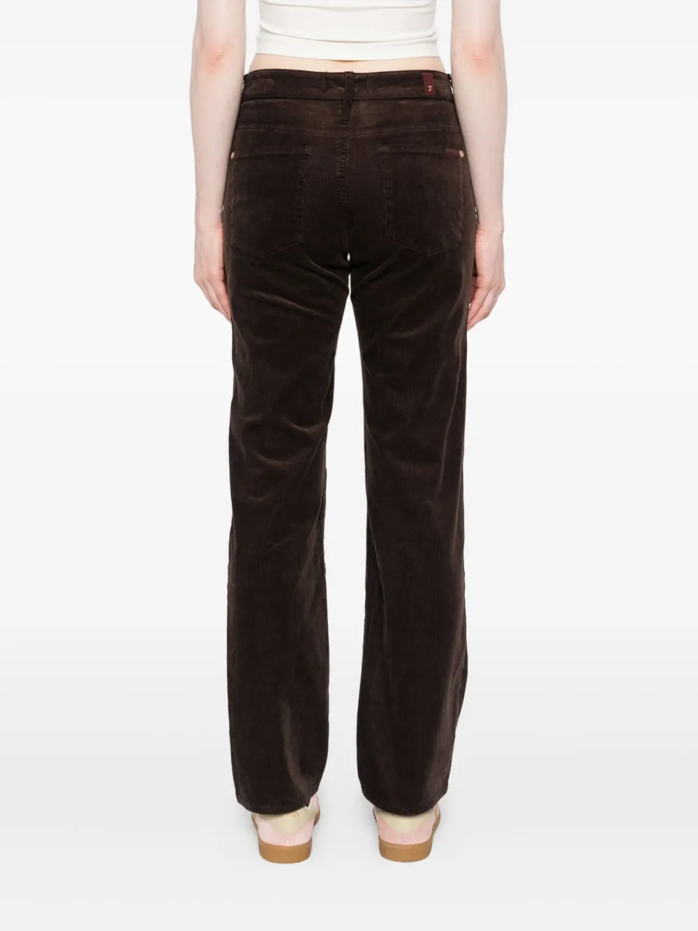 7 For All Mankind Corduroy Trousers In Burgundy