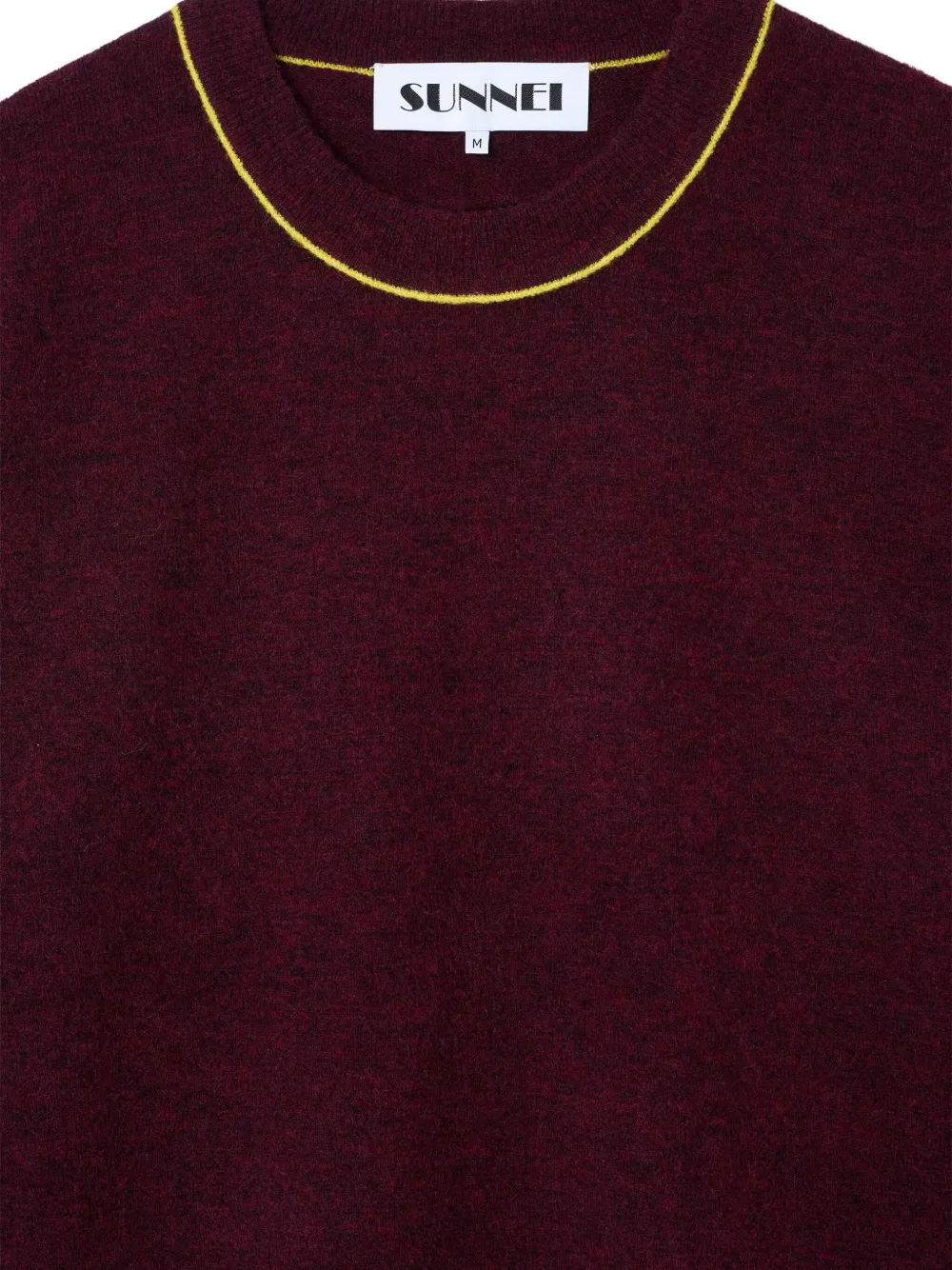 Sunnei Round-neck Long-sleeve Sweater In Burgundy