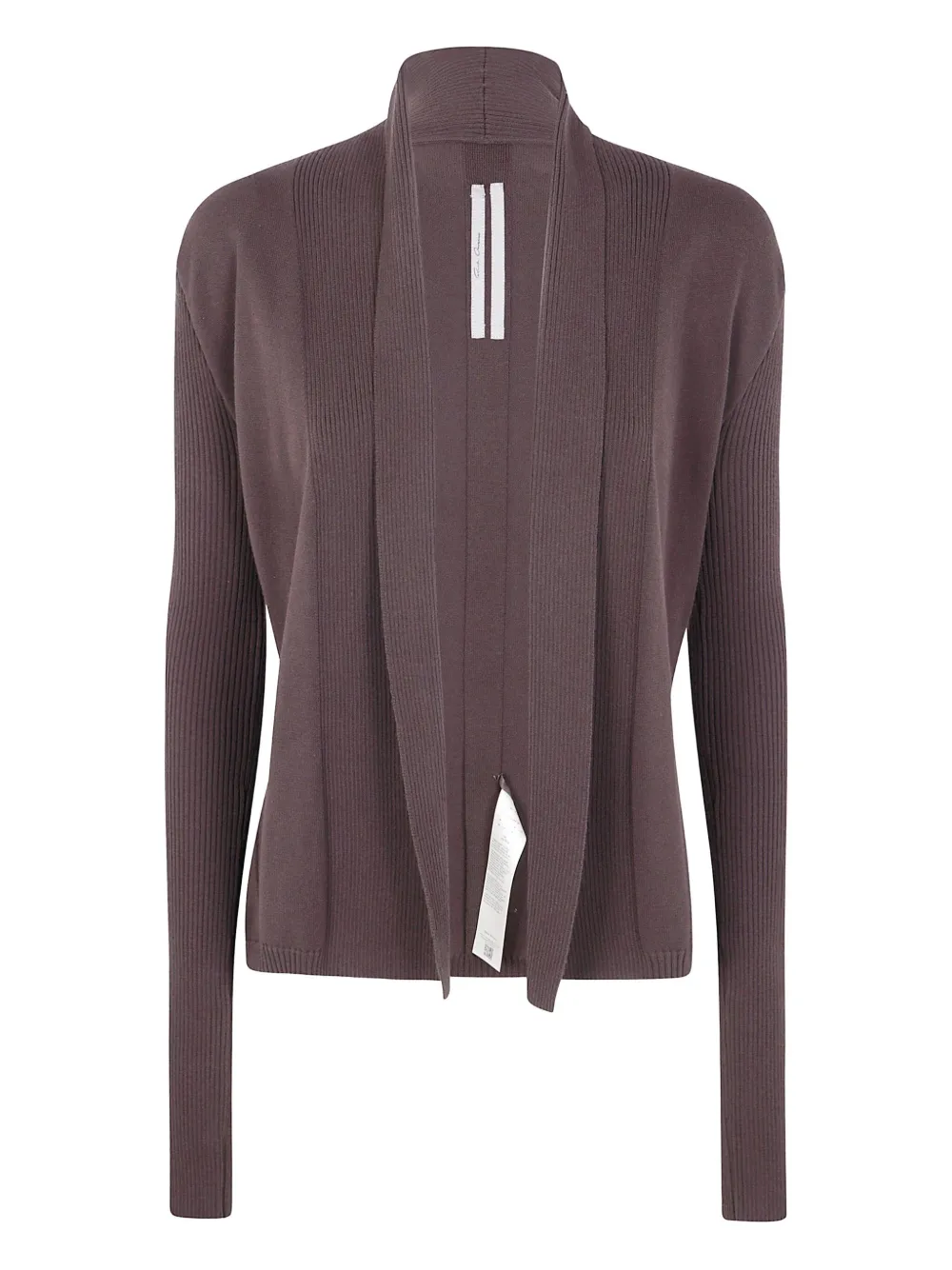 ribbed open-front cardigan