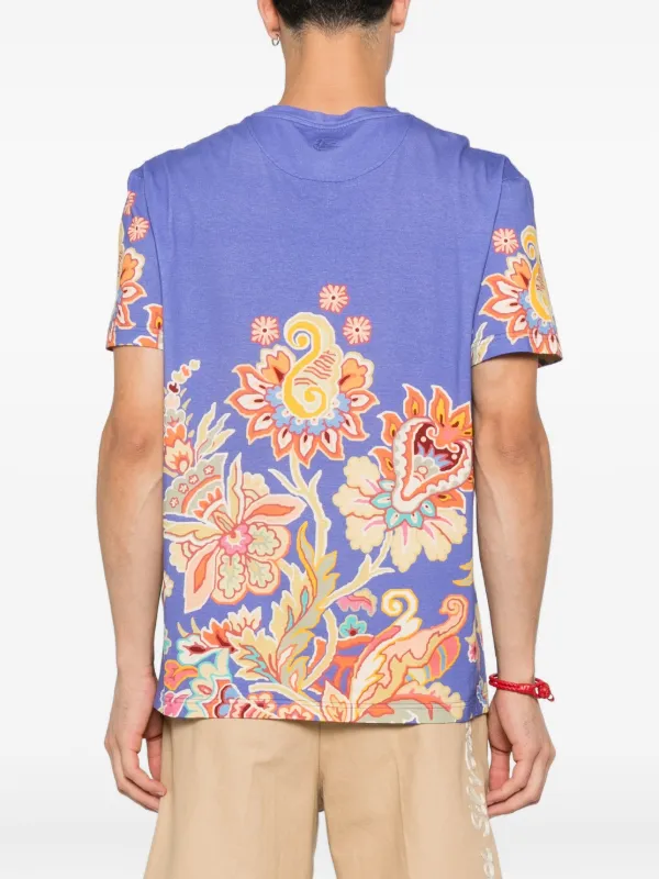 【ETRO】フローラル ペイズリー Tシャツ ETRO フローラル ペイズリーTシャツ | ブルー | FARFETCH JP