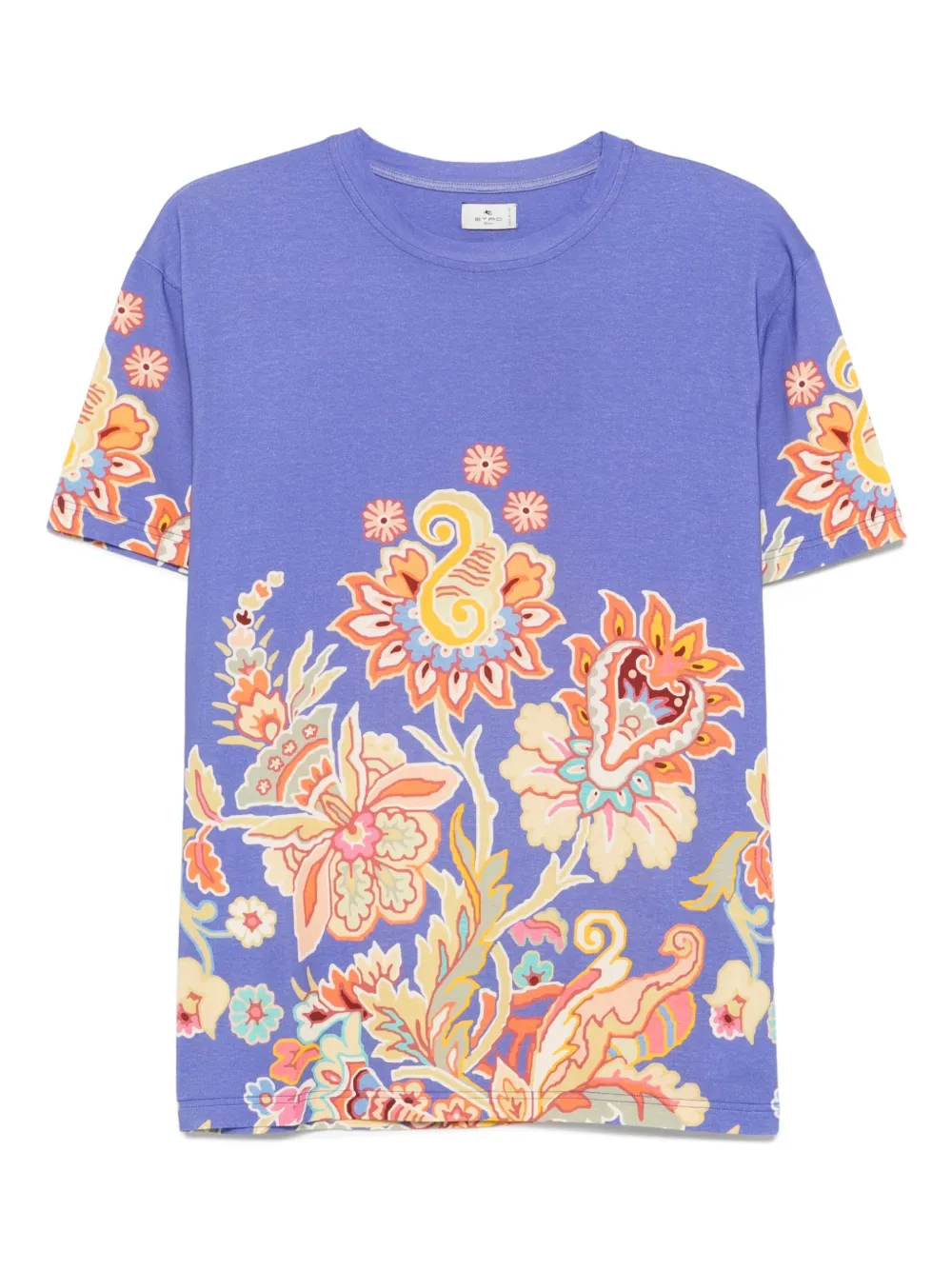 ETRO T-shirt met bloemenprint en paisley Blauw