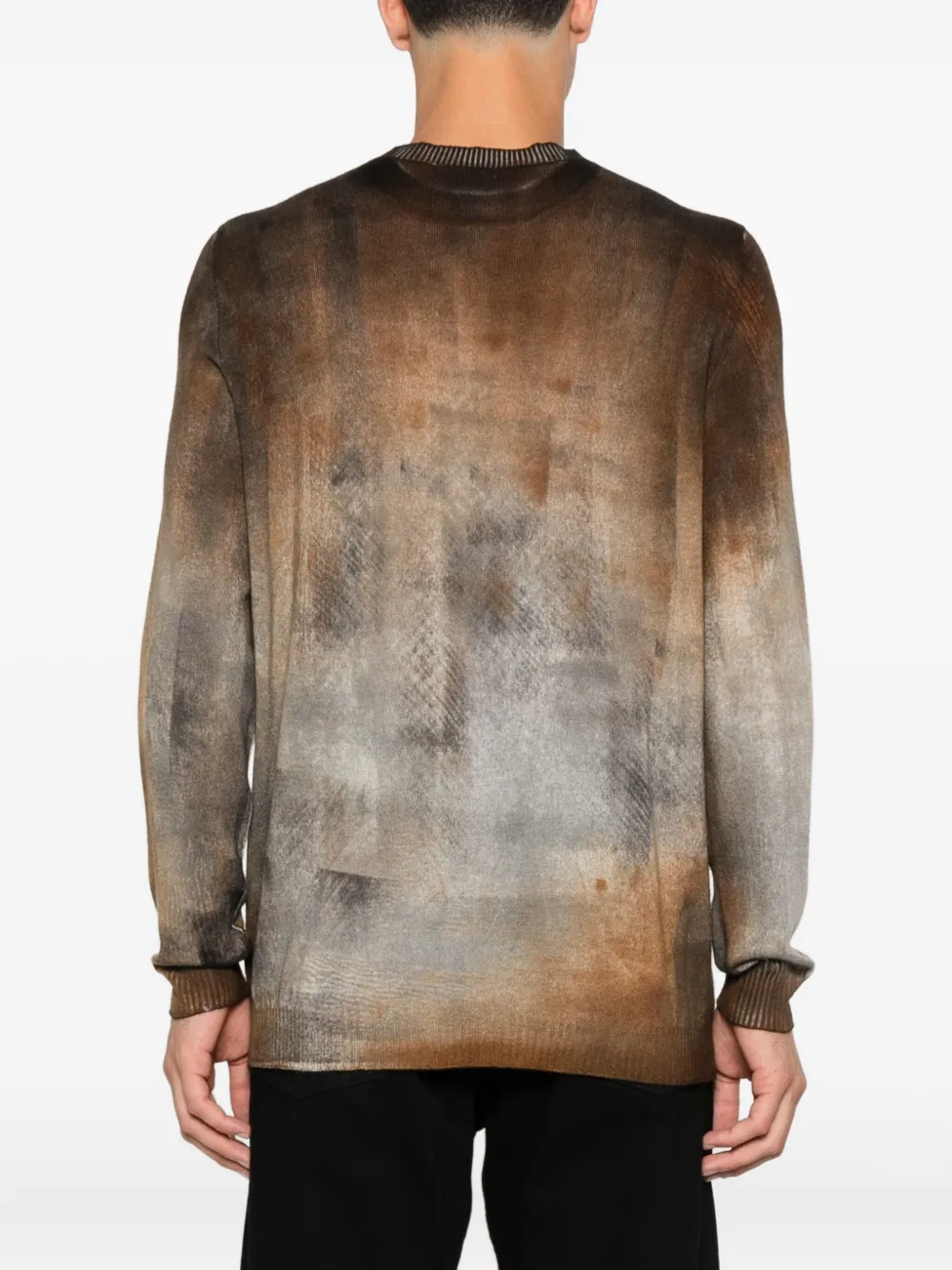 Avant Toi Sweater met abstracte print Bruin