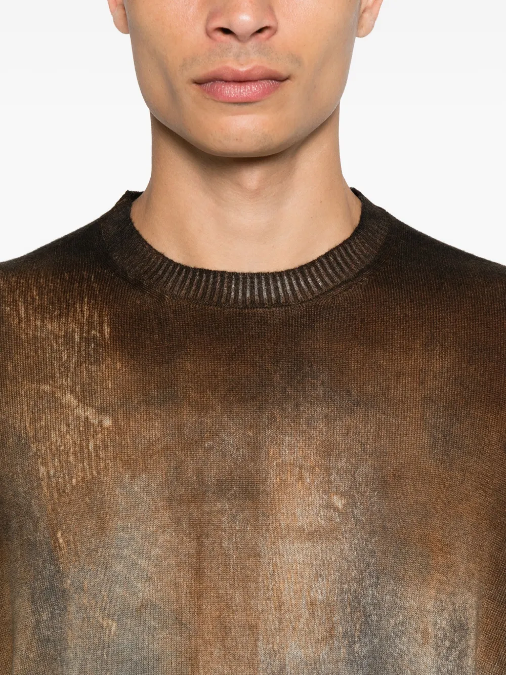 Avant Toi Sweater met abstracte print Bruin