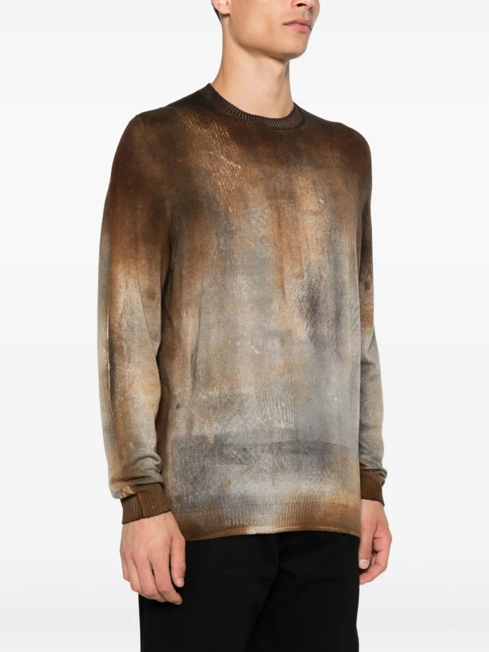 Avant Toi Sweater met abstracte print Bruin