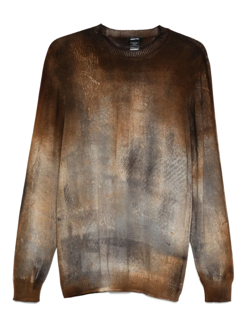 Avant Toi Sweater met abstracte print Bruin