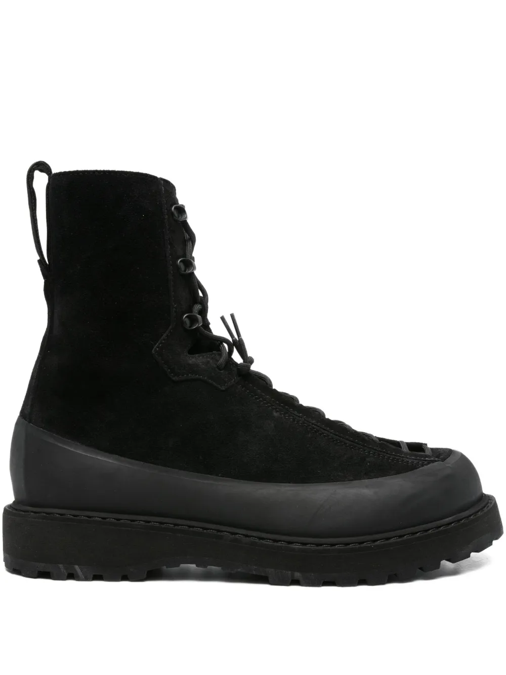 Stone Island Lace-up Suede Boots In Black