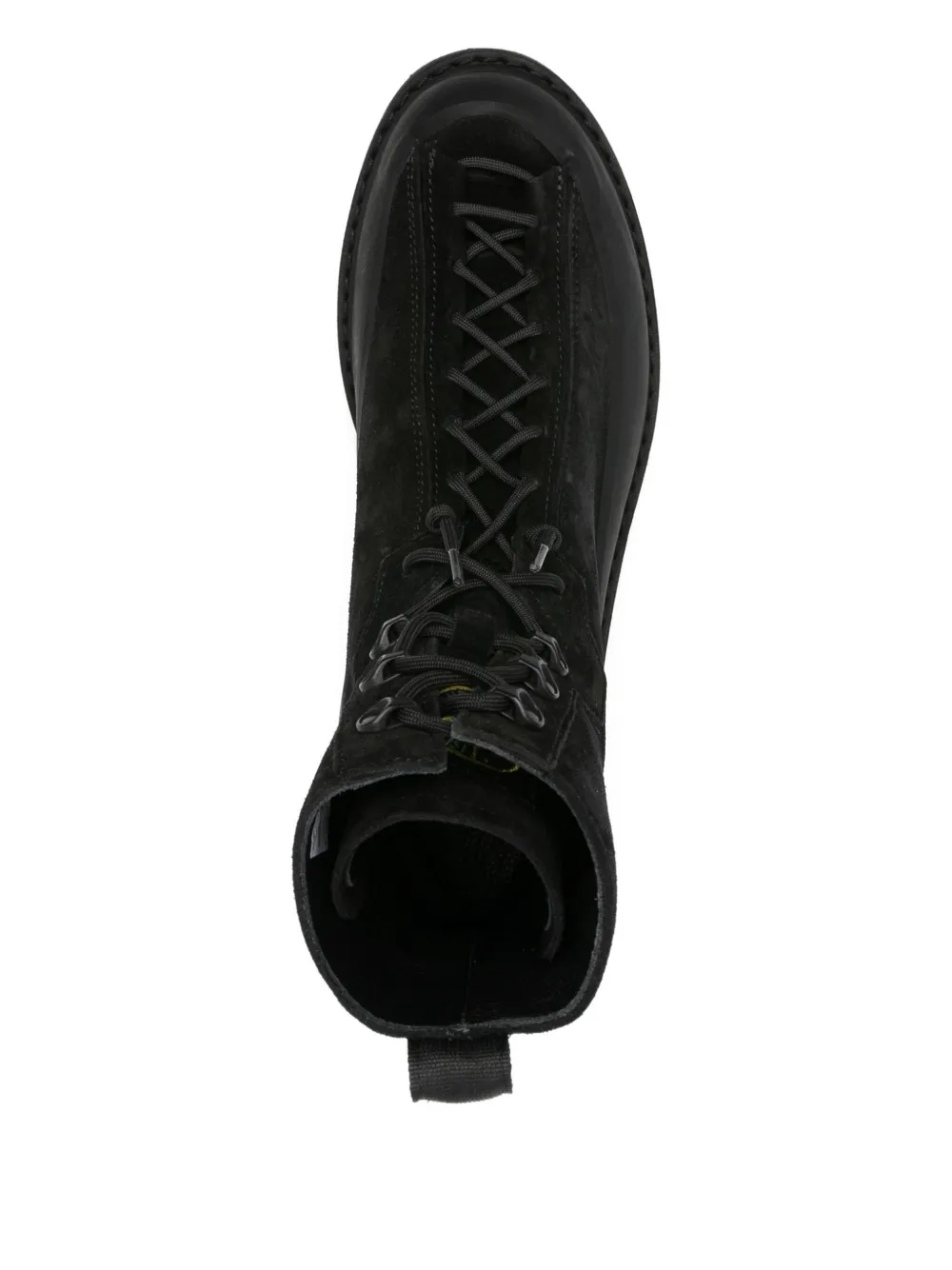 Stone Island Lace-up Suede Boots In Black