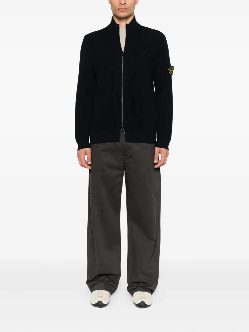 Stone Island 5100006 ribbed zip-up cardigan | Cardigans | Image 2