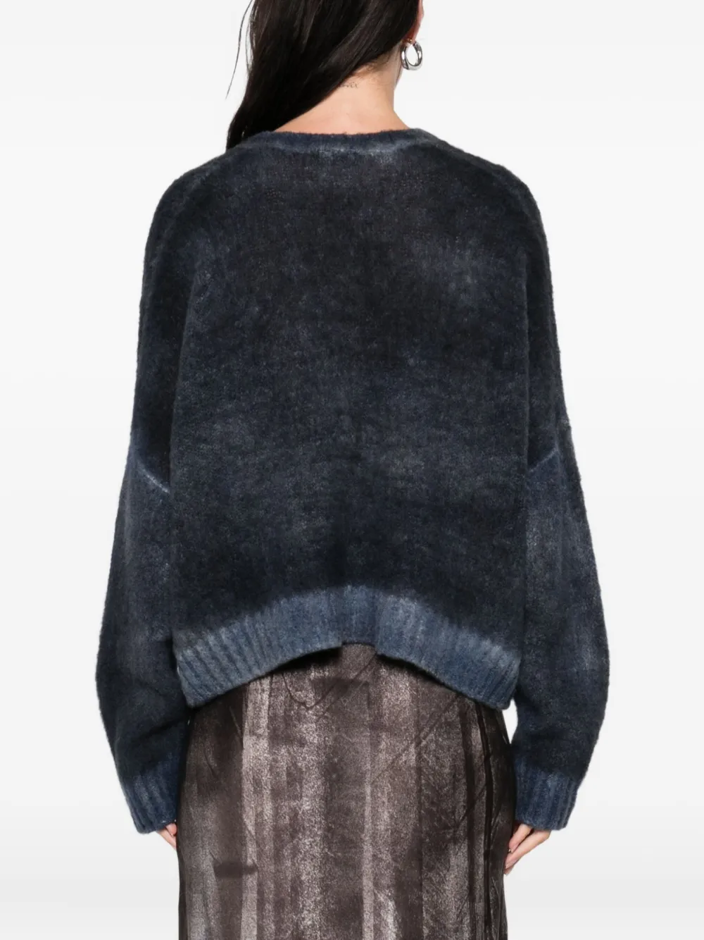 Avant Toi V-neck Cropped Sweater In Blue