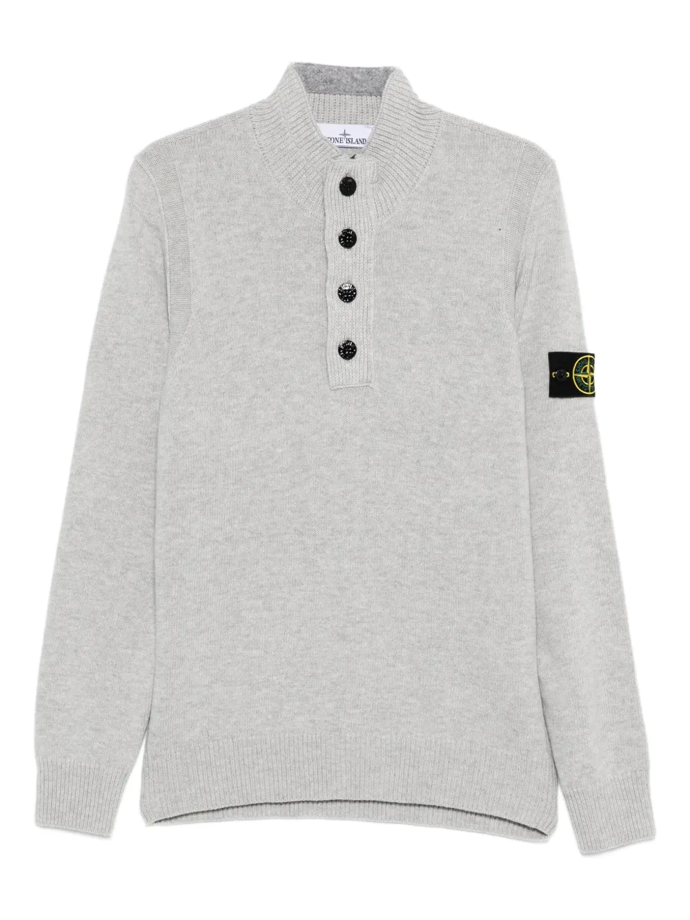 Stone Island 5100040 trui met opgestikte zak en knoopsluiting Grijs