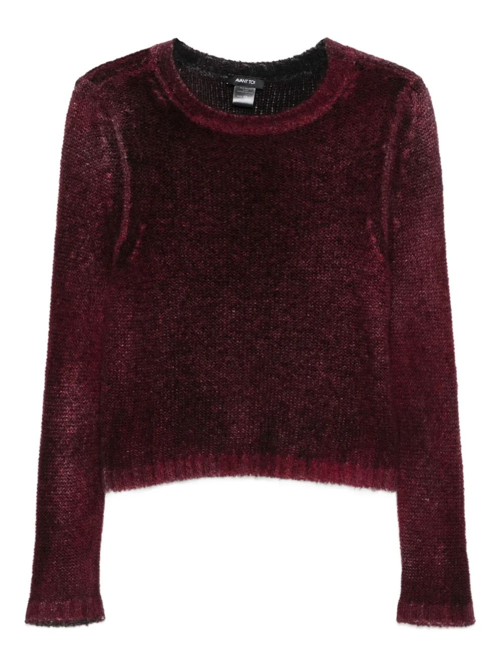 Avant Toi Long-sleeve Crew-neck Sweater In Burgundy