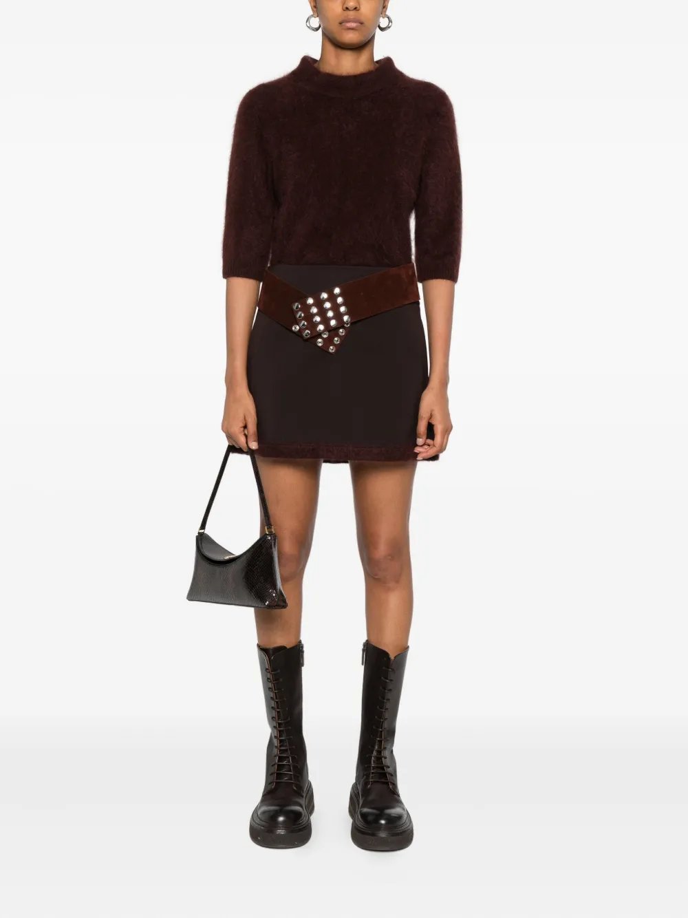 Dorothee Schumacher Fluffy Statement Sweater In Brown