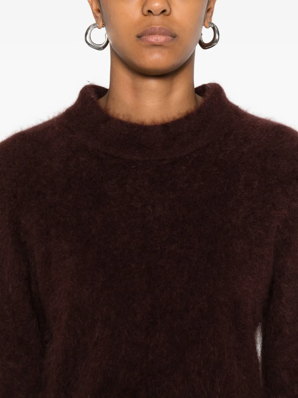 Dorothee Schumacher Fluffy Statement Sweater In Brown