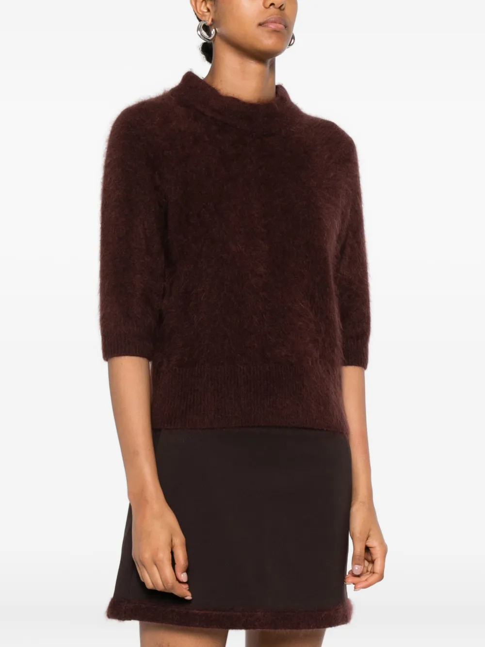 Dorothee Schumacher Fluffy Statement Sweater In Brown