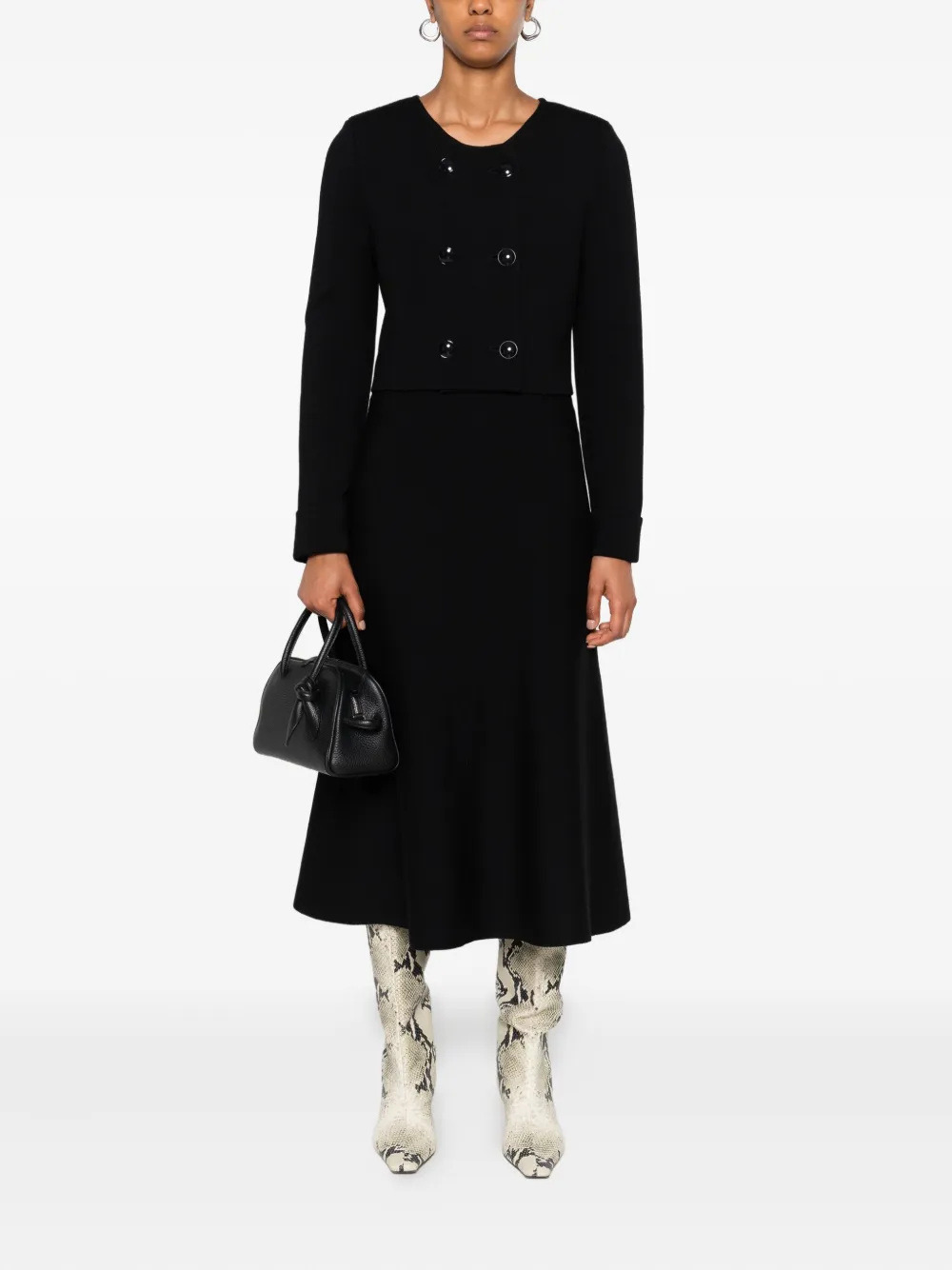 Dorothee Schumacher Vest met dubbele rij knopen en ronde hals Zwart