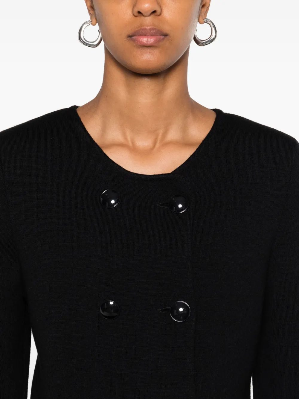 Dorothee Schumacher Vest met dubbele rij knopen en ronde hals Zwart