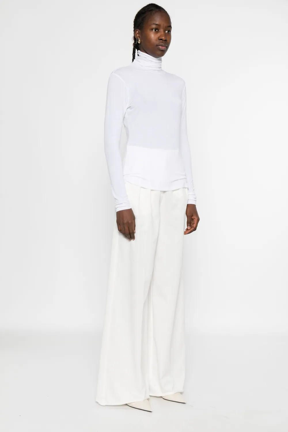 Dorothee Schumacher Long-sleeve Turtleneck Top In White