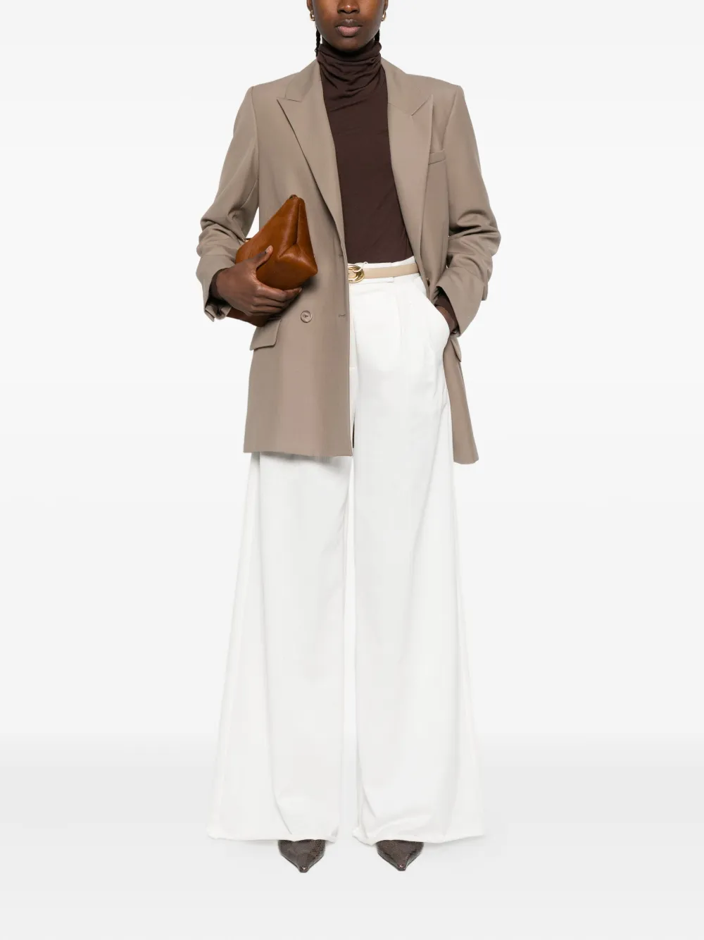 Dorothee Schumacher Top met col en lange mouwen Bruin