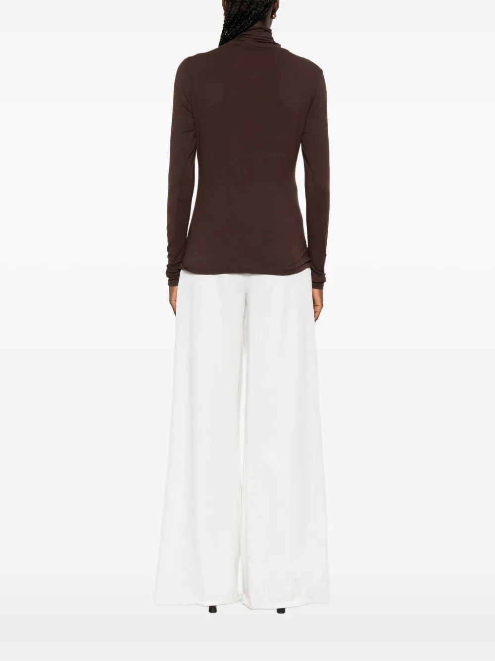 Dorothee Schumacher Top met col en lange mouwen Bruin