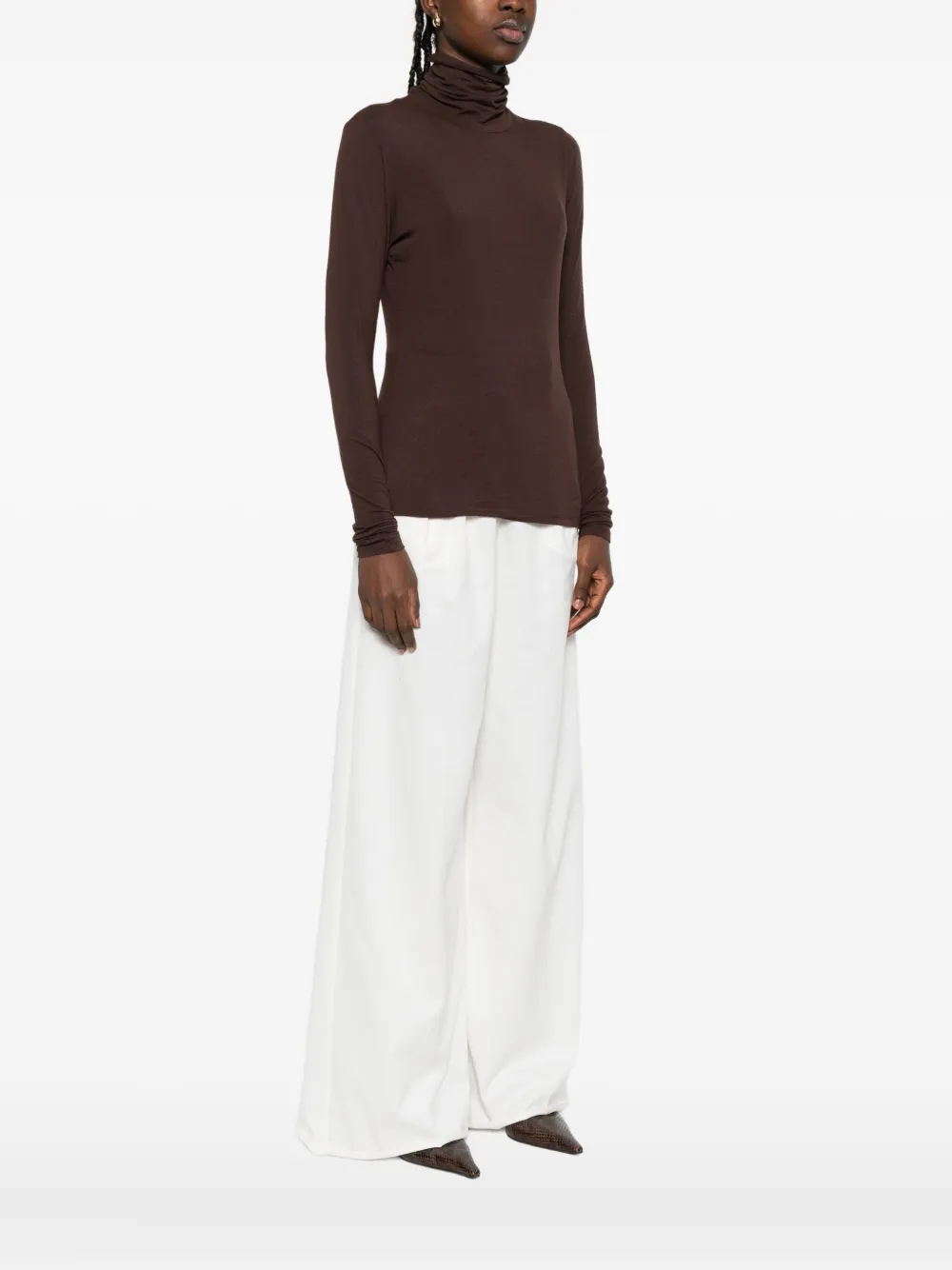 Dorothee Schumacher Top met col en lange mouwen Bruin