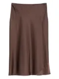 Dorothee Schumacher bias-cut satin midi skirt - Brown