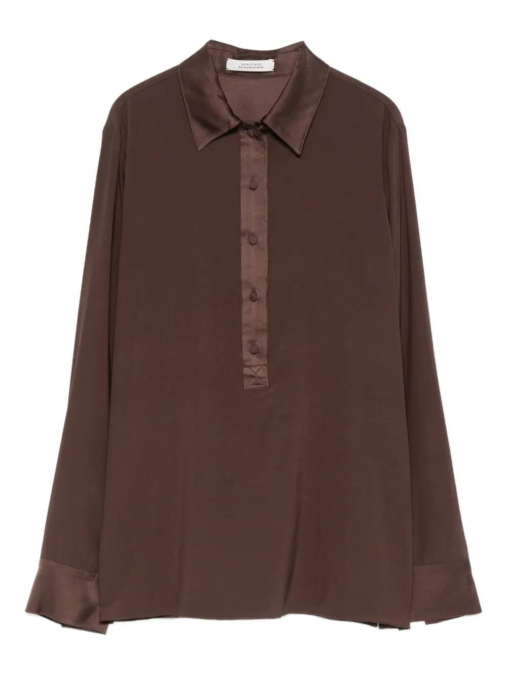 Dorothee Schumacher Zijden blouse met kraag Bruin