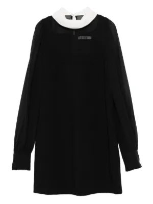 Miu Miu Ribbed Knit Jersey Dress | Black | FARFETCH CA