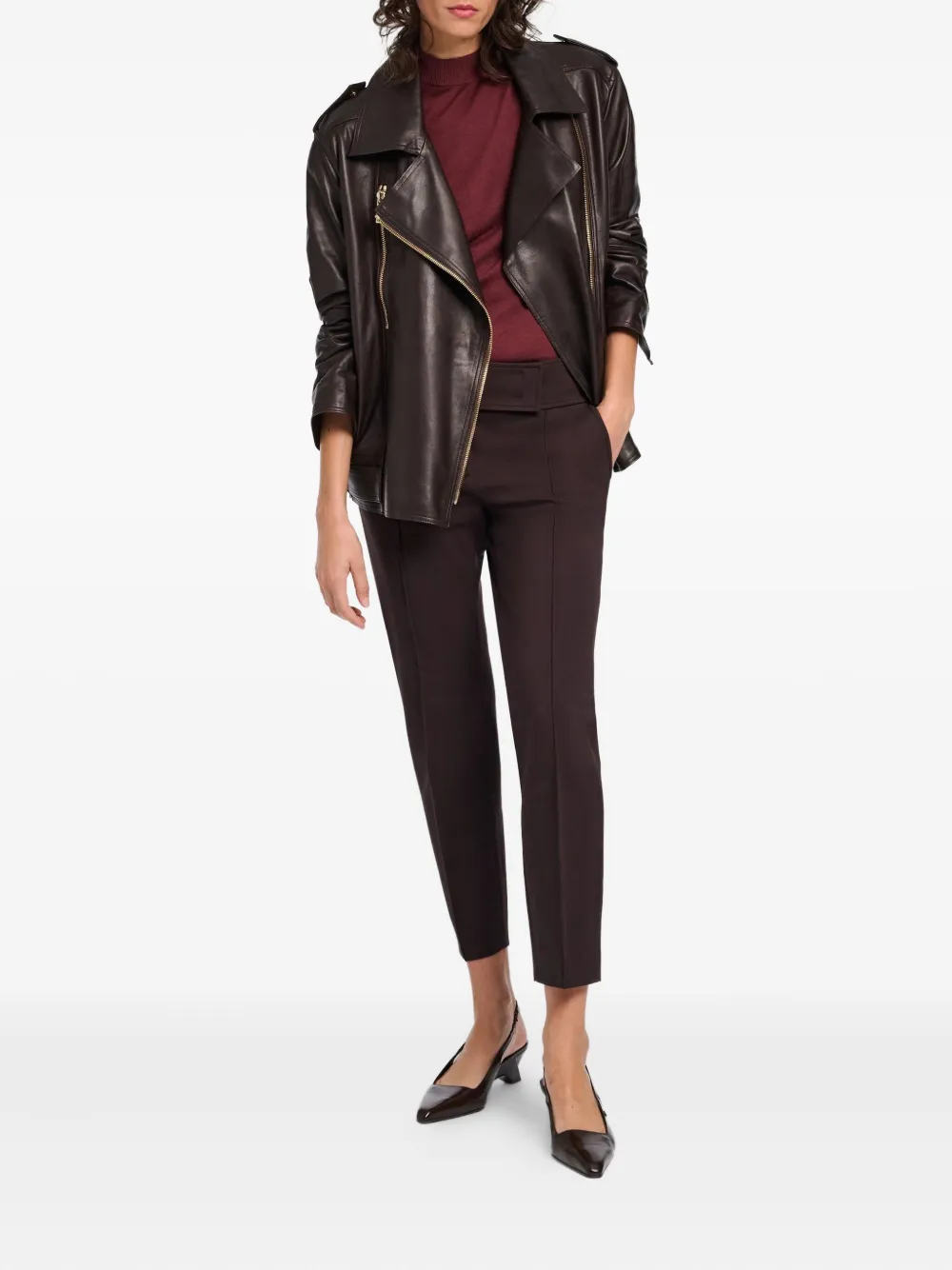 Dorothee Schumacher Broek met toelopende pijpen en Emotional Essence Milano stiksel - Bruin
