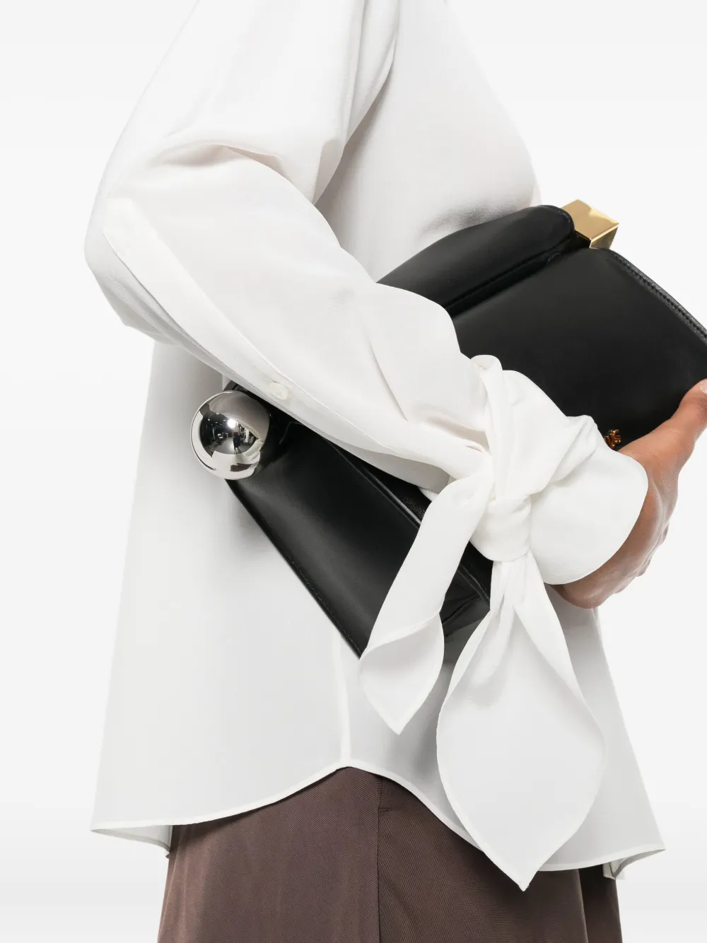 Dorothee Schumacher Crêpe top met gestrikte cuffs Wit