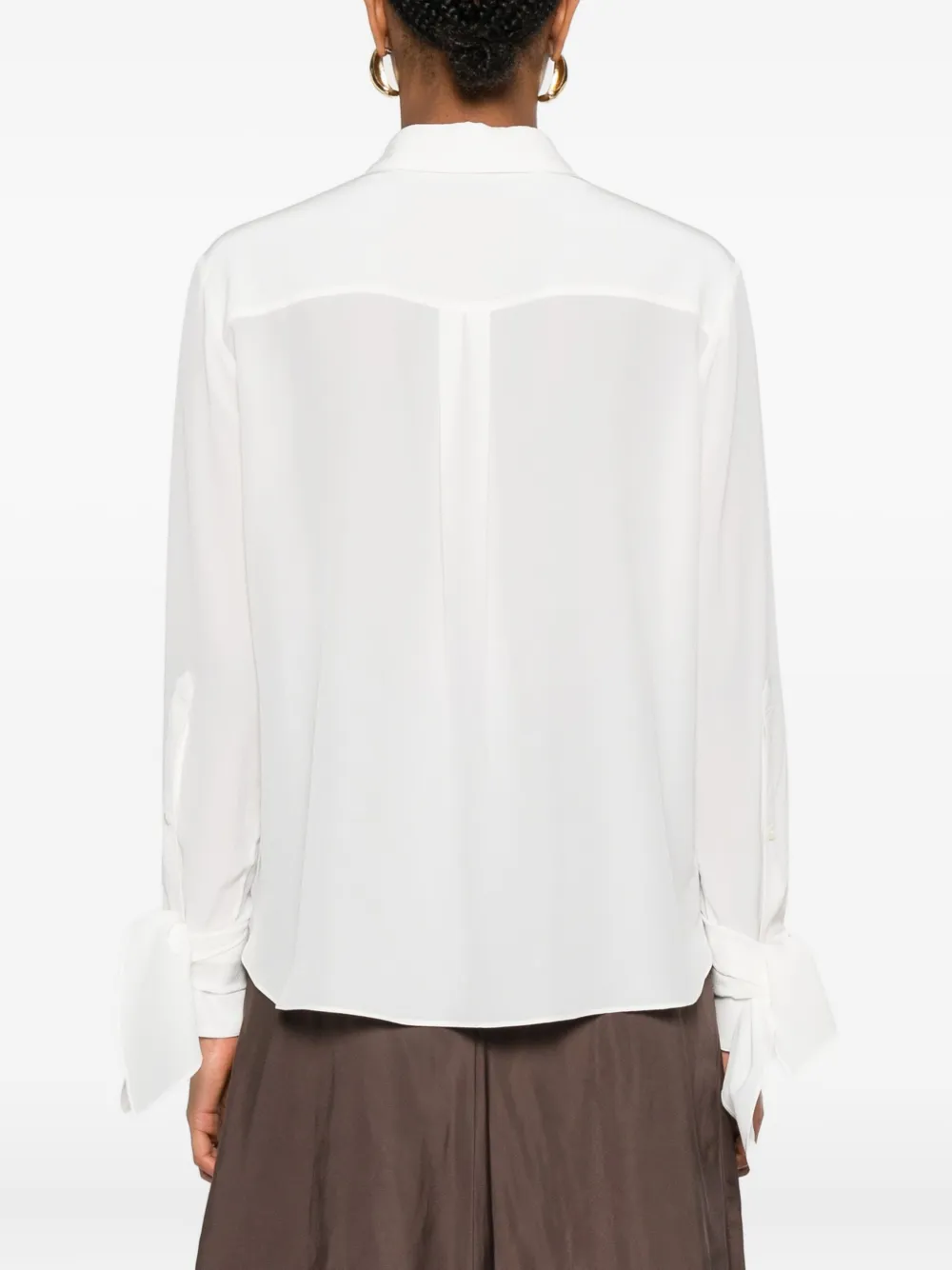 Dorothee Schumacher Crêpe top met gestrikte cuffs Wit