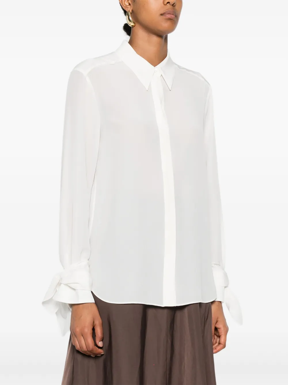 Dorothee Schumacher Crêpe top met gestrikte cuffs Wit