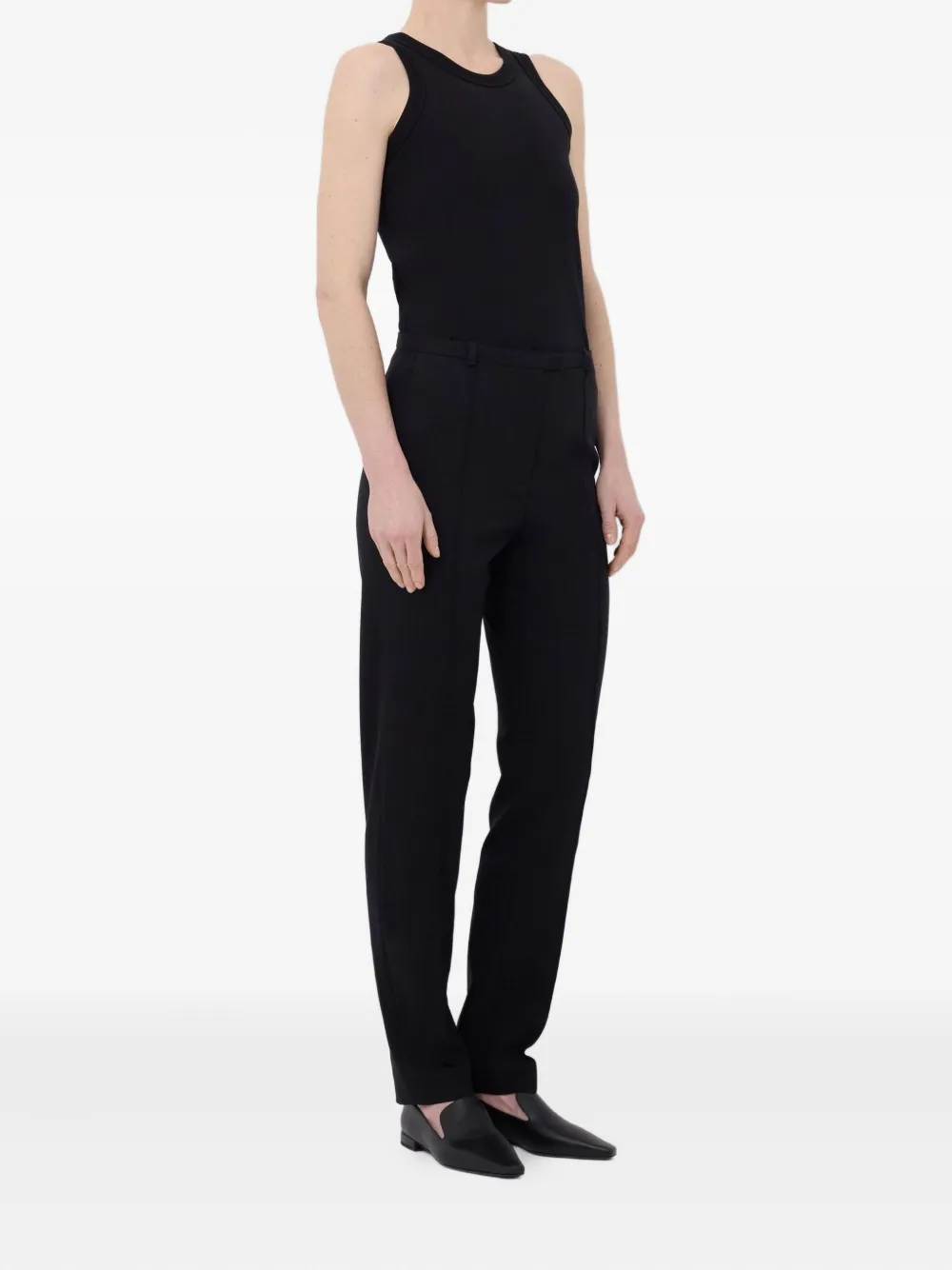 Loulou De Saison Pleat-detail Straight Trousers In Black