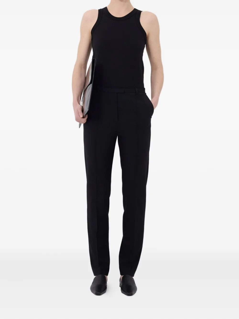 LouLou de Saison Broek met geplooid detail - Zwart