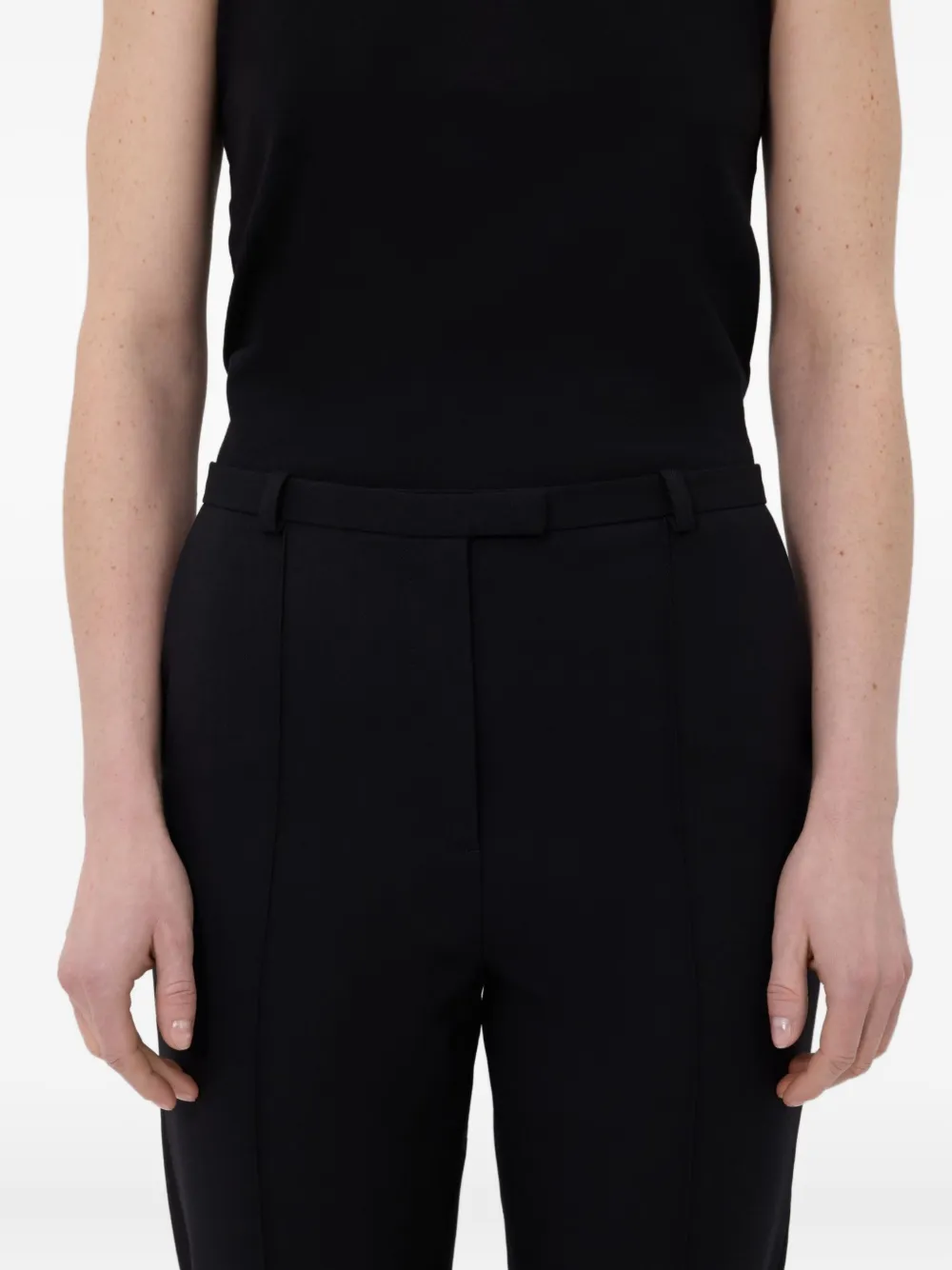 Loulou De Saison Pleat-detail Straight Trousers In Black