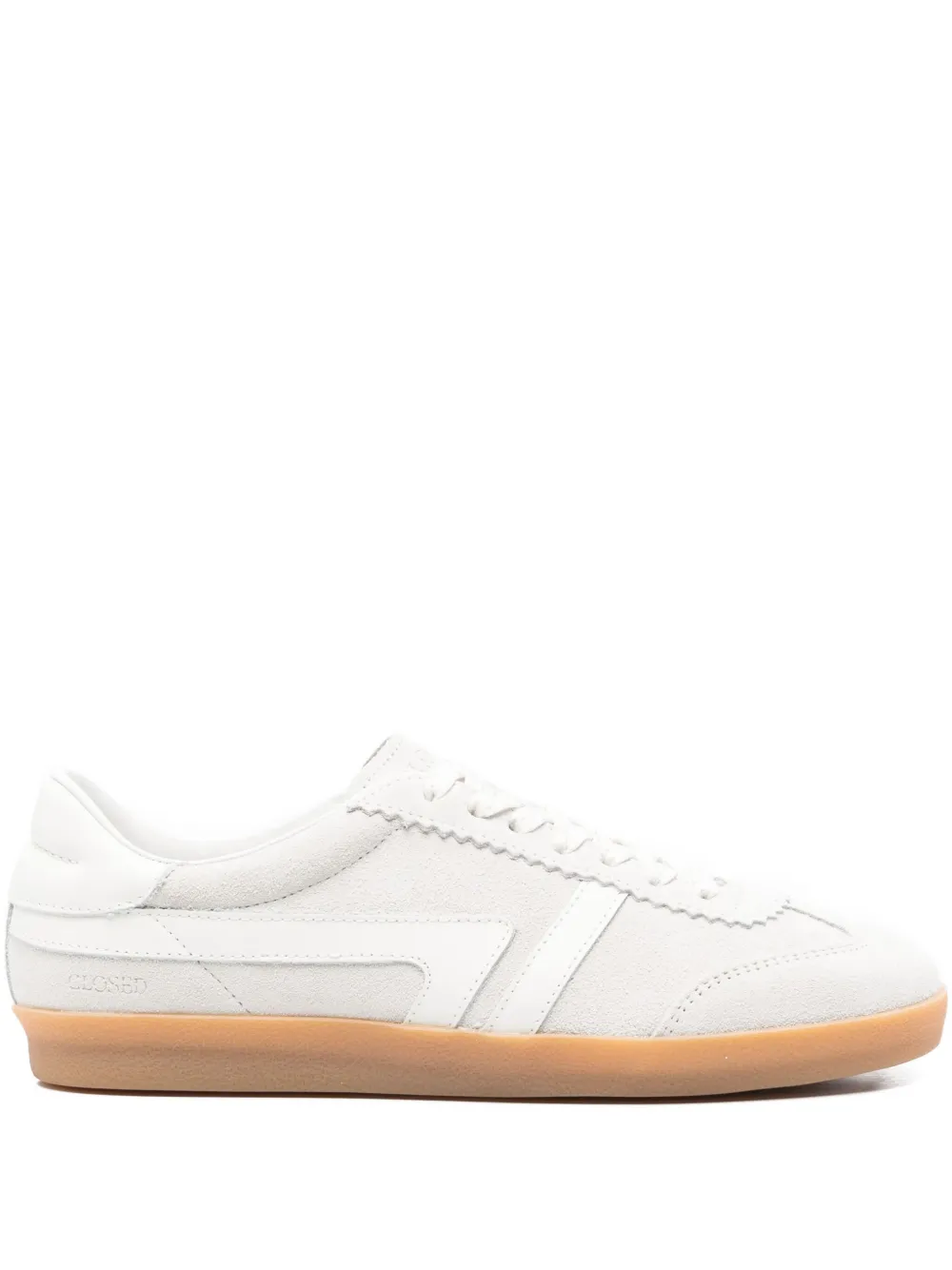 Closed suede leather sneakers Grey