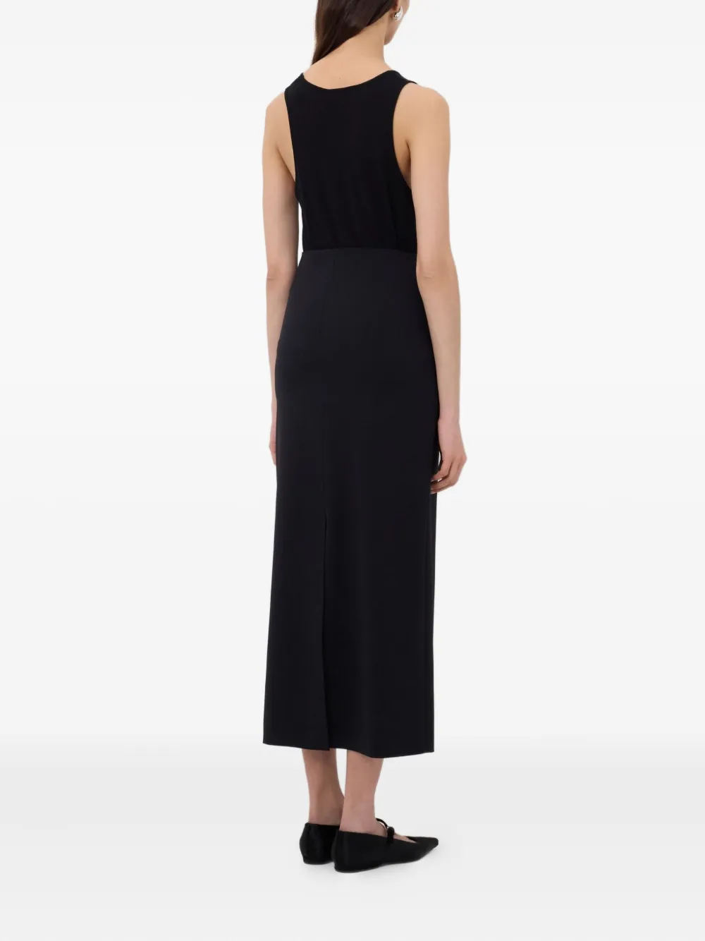 LouLou de Saison Straight maxi-rok met split Zwart