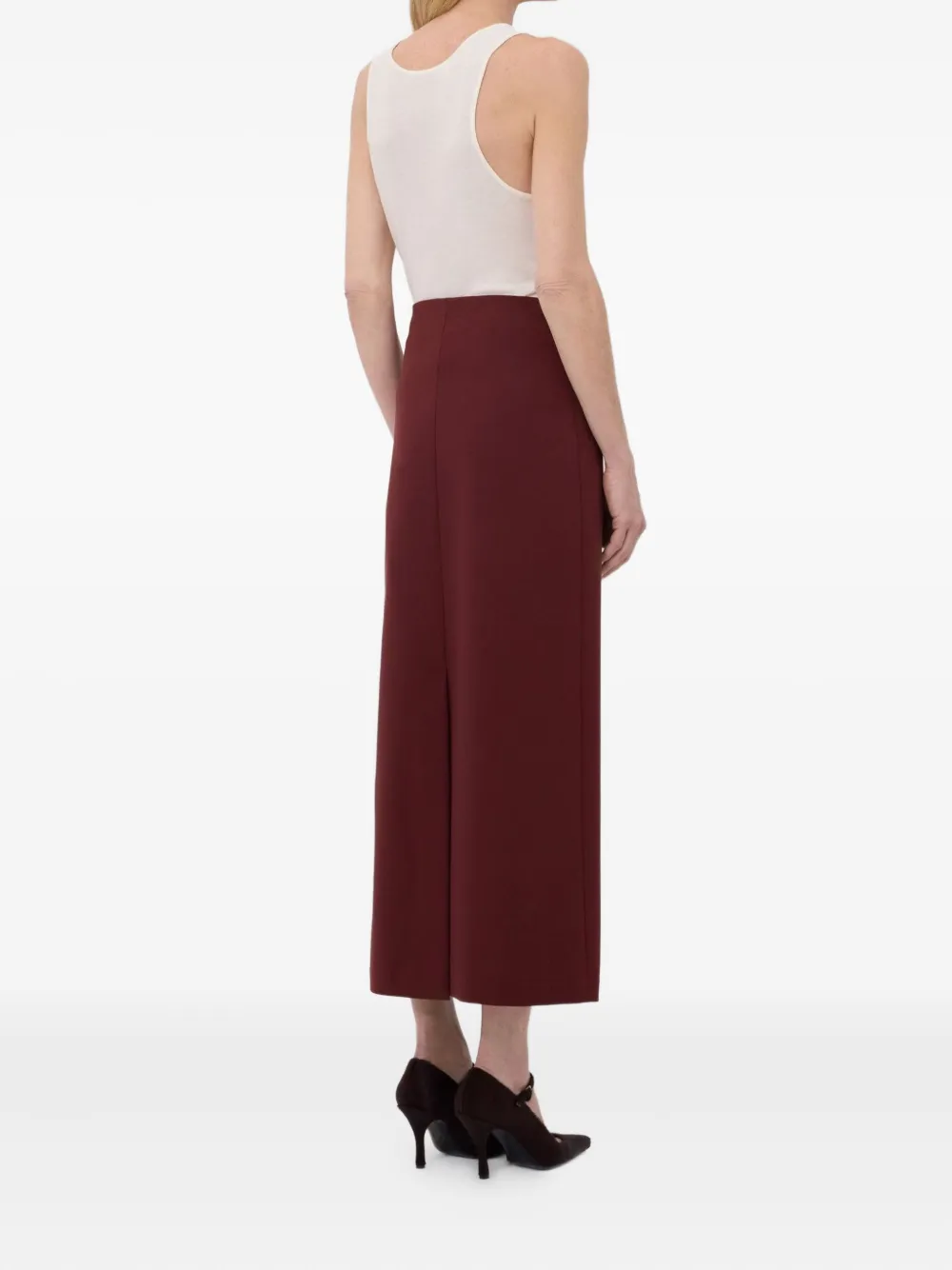 LouLou de Saison Straight maxi-rok met split Rood