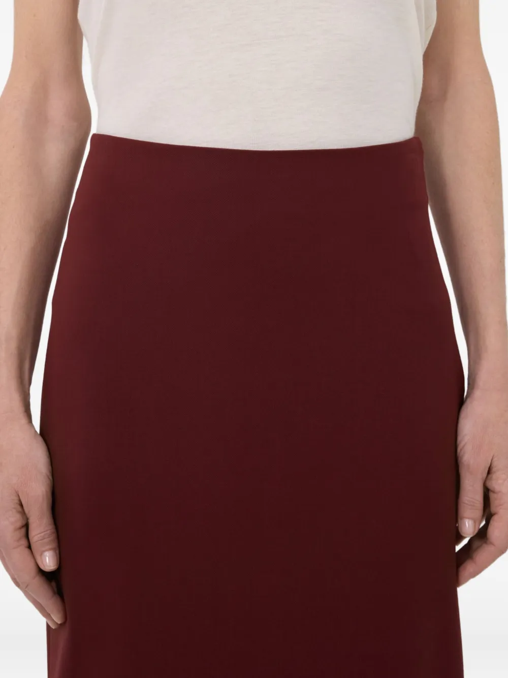 LouLou de Saison Straight maxi-rok met split Rood