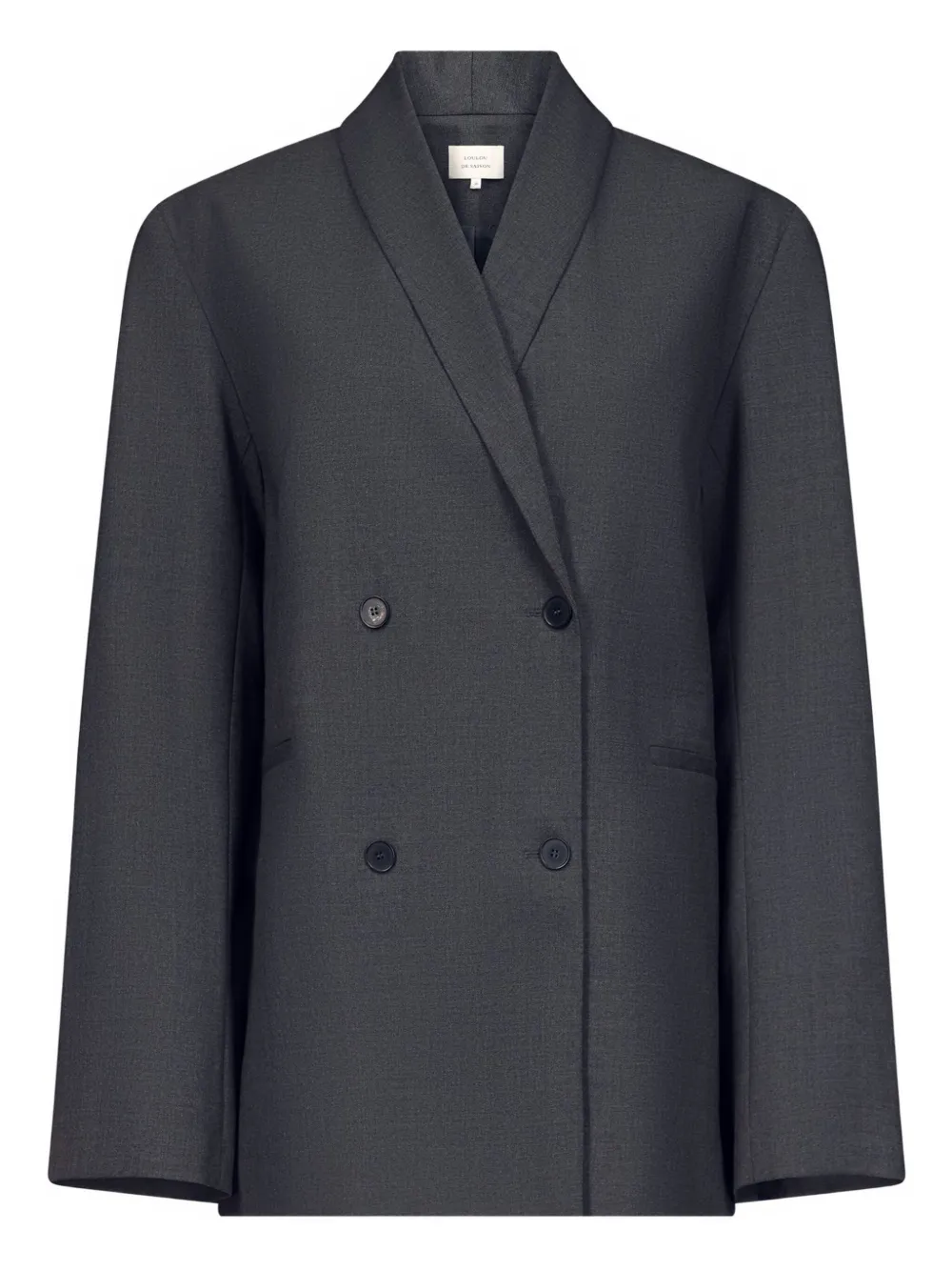Loulou De Saison Double-breasted Shawl-collar Blazer In Gray