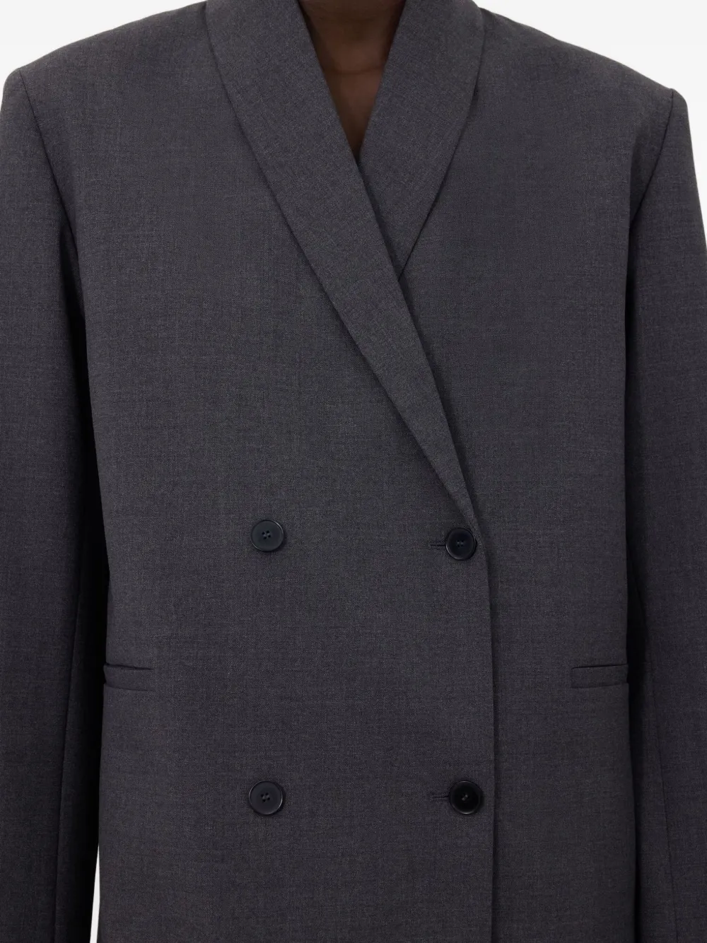 Loulou De Saison Double-breasted Shawl-collar Blazer In Gray