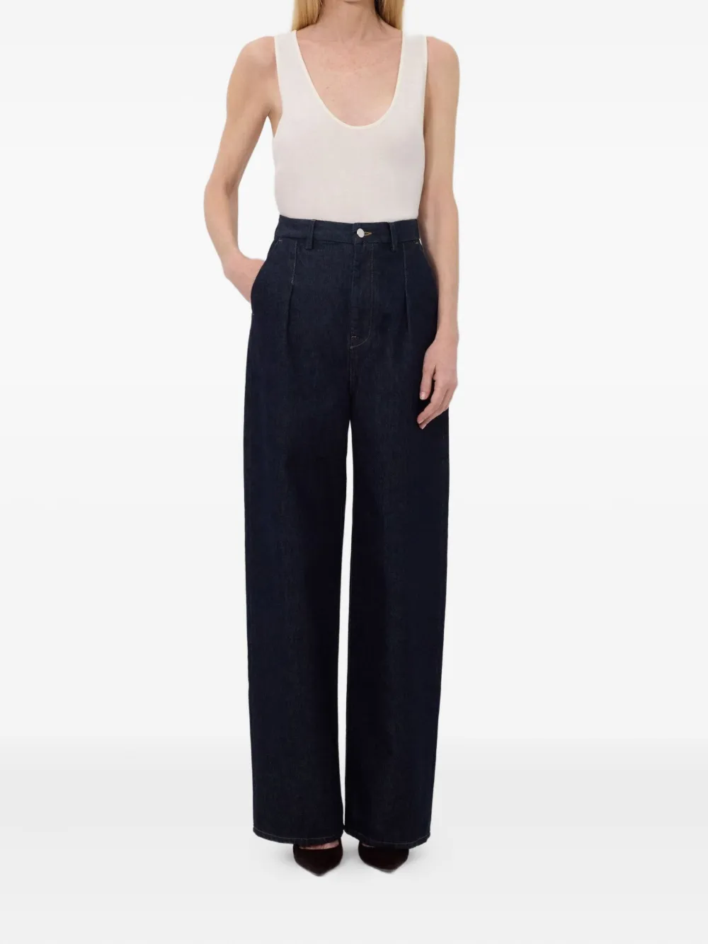 LouLou de Saison Attu geplooide katoenen jeans - Blauw