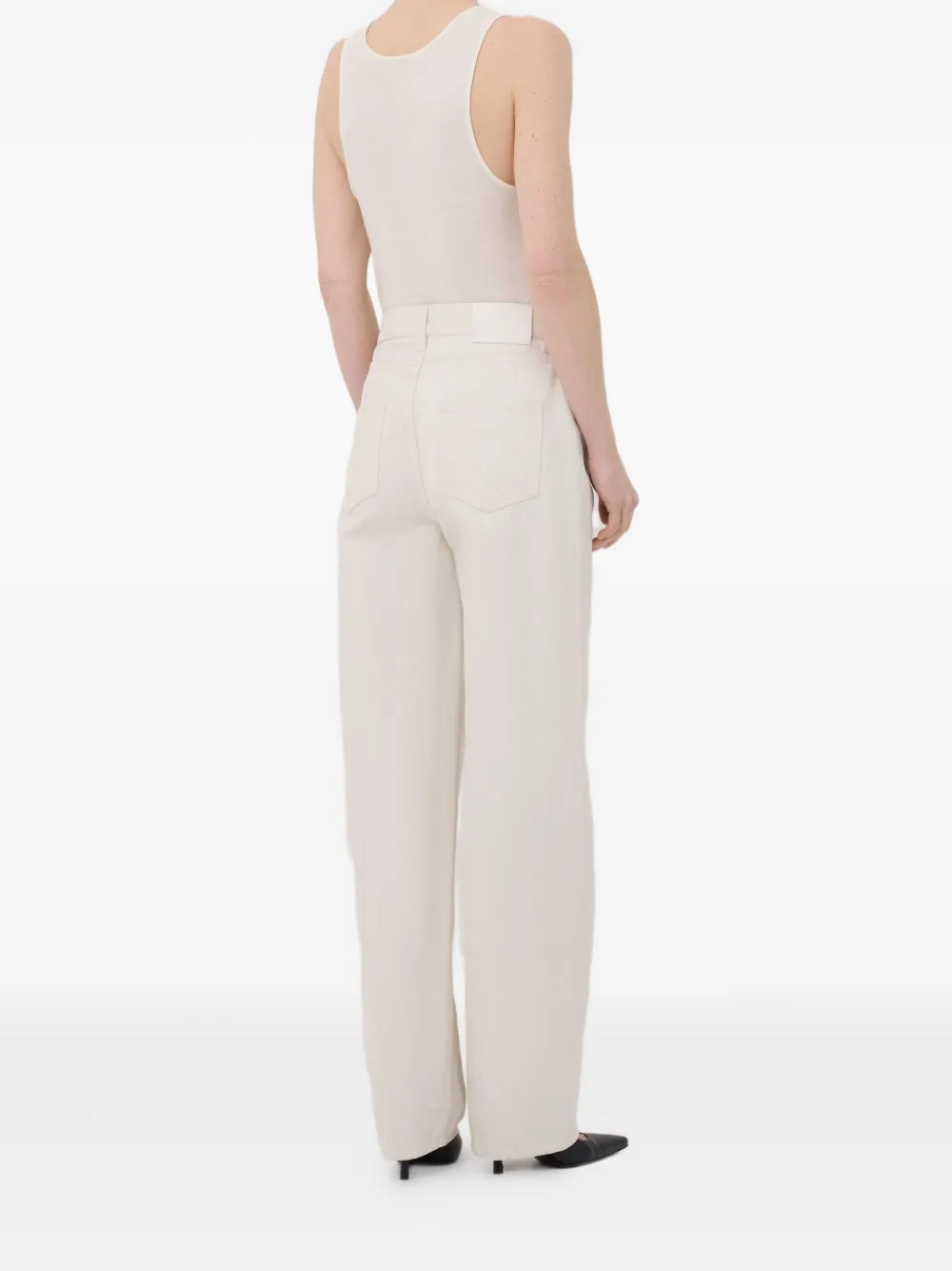 Loulou De Saison Asmar Logo-patch Jeans In Neutral