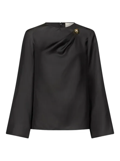 LouLou de Saison blusa drapeada con detalle de adorno