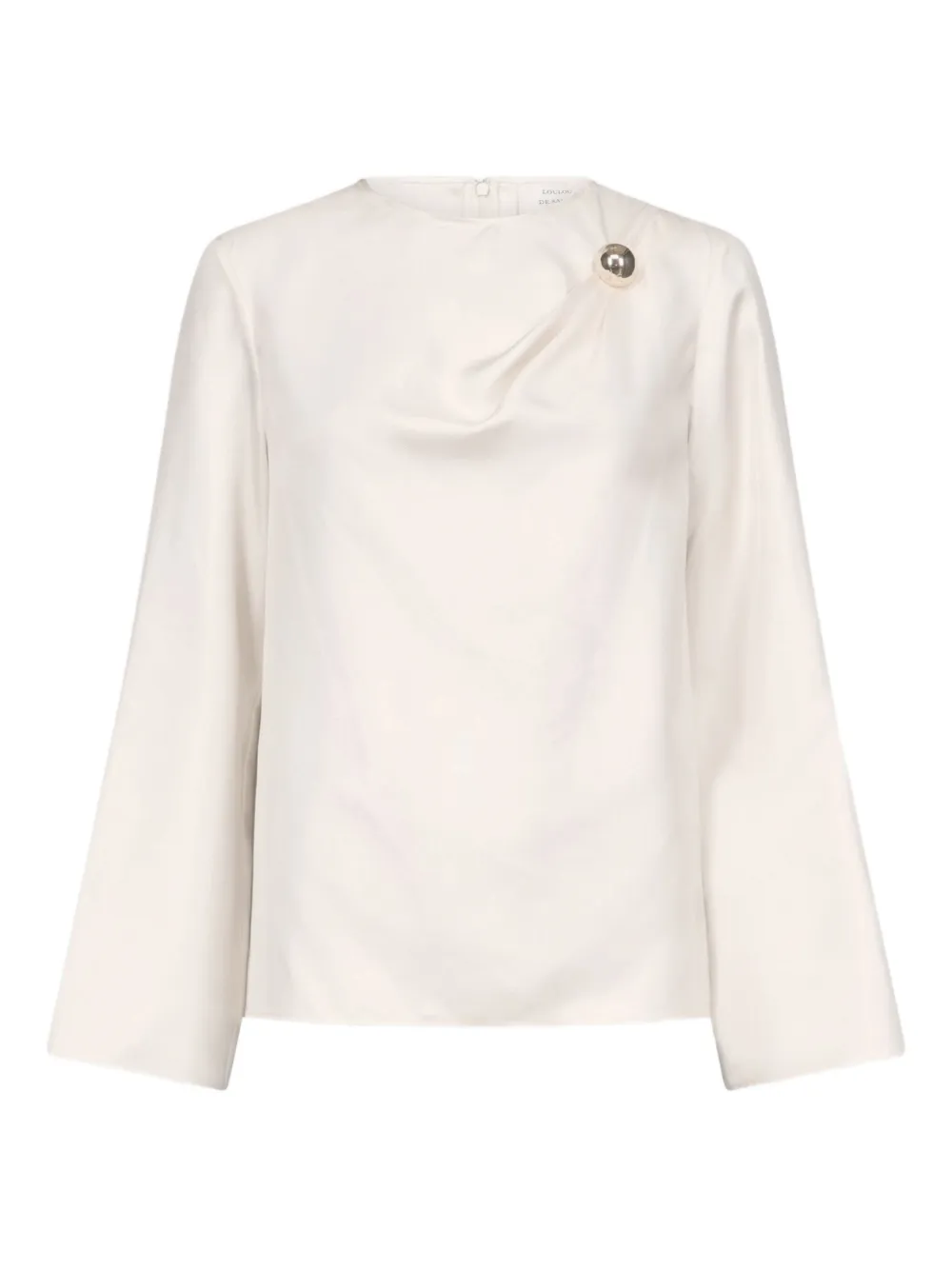 LouLou de Saison Azae gedrapeerde metallic blouse Wit